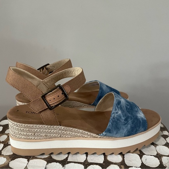 Title: TOMS Diana Espadrille Wedge Sandals Women’s Size 12 Platform Open Toe - Picture 4 of 7